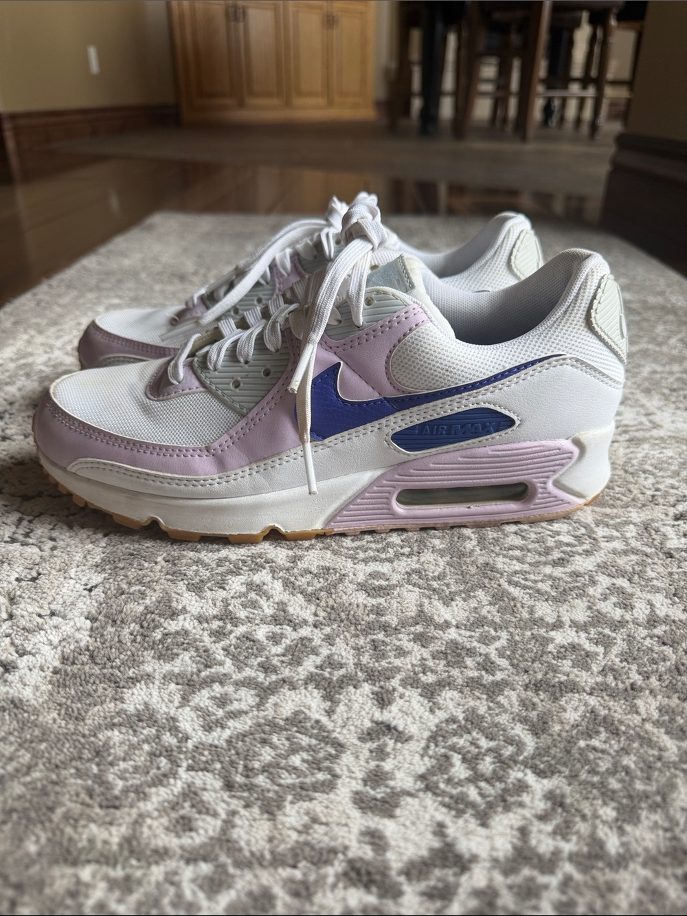 Nike White Lavender and Blue Air Max Sneakers